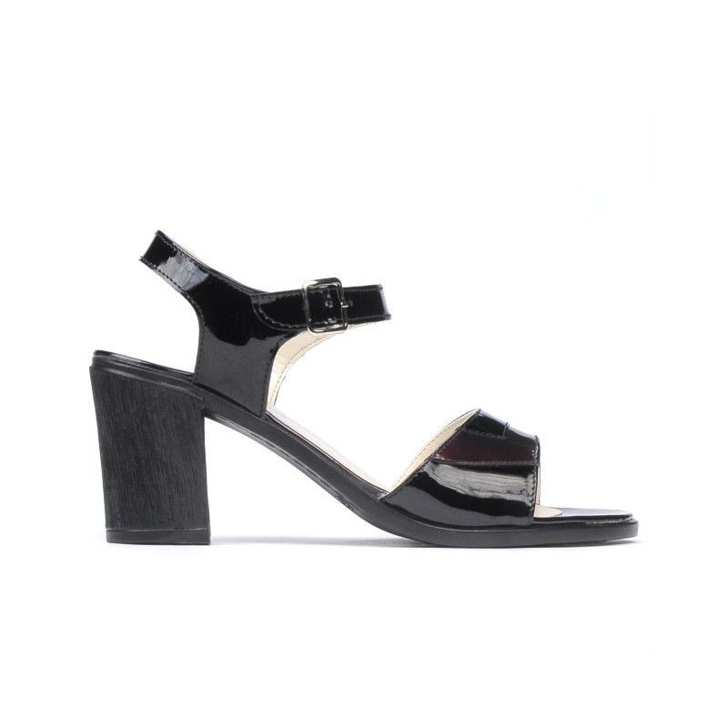 Sandali donna 5042 vernice nero+bordò