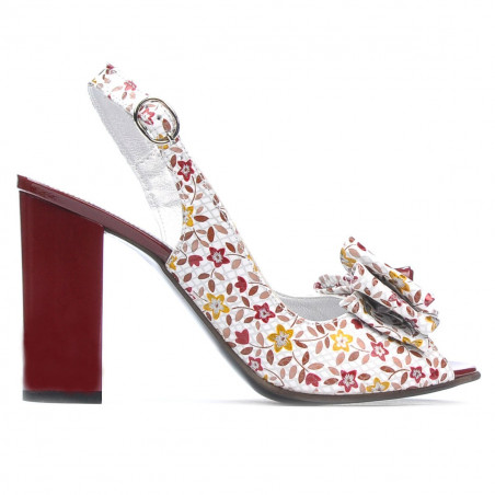 Sandali donna 1256 bordeaux floreale multicolore