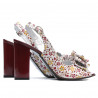 Sandali donna 1256 bordeaux floreale multicolore