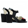 Sandali donna 5042 vernice nero+rosso
