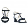 Sandali donna 1257 vernice indaco madreperlato