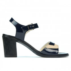 Sandali donna 5042 vernice indaco+beige