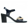 Sandali donna 5042 vernice indaco+beige