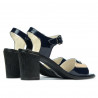 Sandali donna 5042 vernice indaco+beige