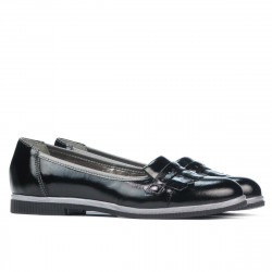 Scarpe casual donna 699 vernice nera combinata