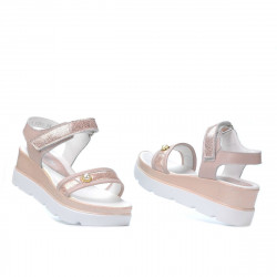 Sandale donna 5051 polvere perlato combinato