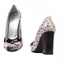 Sandali donna 1271 bordeaux floreale multicolore