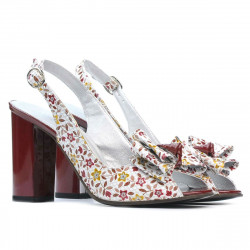Sandali donna 1256 bordeaux floreale multicolore
