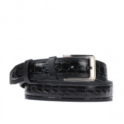 Cintura uomo 32bc nero+croco nero