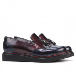 Scarpe casual da donna 659 vernice indaco+bordeaux