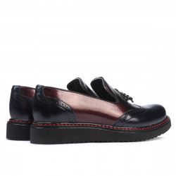 Scarpe casual da donna 659 vernice indaco+bordeaux