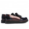 Scarpe casual da donna 659 vernice indaco+bordeaux