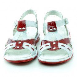 Sandali per bambini piccoli 10c vernice rosso+bianco