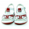 Sandali per bambini piccoli 10c vernice rosso+bianco
