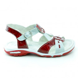 Sandali per bambini piccoli 10c vernice rosso+bianco