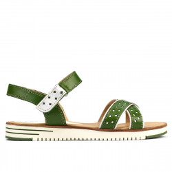 Sandali donna 5061 verde+bianco