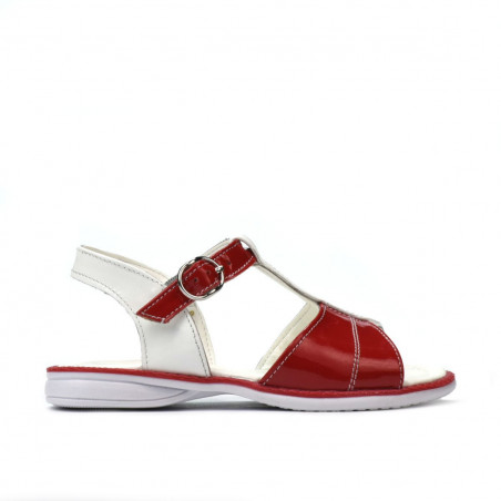 Sandali bambini piccoli 40c vernice rossa+bianca