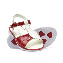 Sandali bambini piccoli 40c vernice rossa+bianca