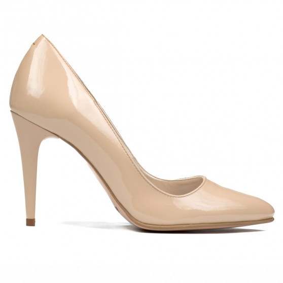 Scarpe eleganti donna 1246 vernice beige perlato