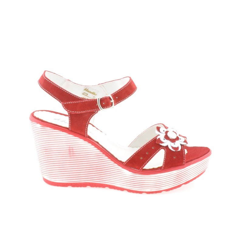 Sandali donna 5006 rosso velluto