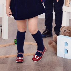 Scarpe per bambini piccoli 51c vernice bordeaux+bianco