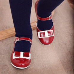 Scarpe per bambini piccoli 51c vernice bordeaux+bianco lifestyle