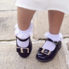 Scarpe bambini piccoli 51c vernice nero+beige