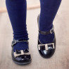 Scarpe bambini piccoli 51c vernice nero+beige