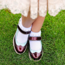 Scarpe bambini 153 vernice bordeaux combinato lifestyle