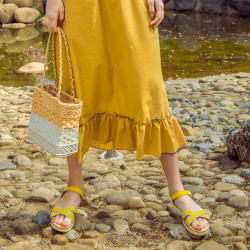 Sandali donna 5061 giallo+bianco lifestyle