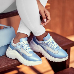 Scarpe sportive donna 6015 blu perla combinato