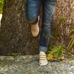 Scarpe sportive uomo 893sc beige velcro
