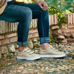 Scarpe sportive uomo 893sc beige velcro
