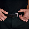 Cintura uomo 35b bicolore nero+marrone