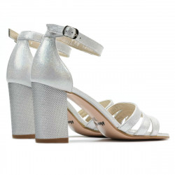Sandali donna 1277 argento satinato