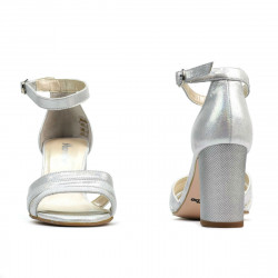 Sandali donna 1277 argento satinato