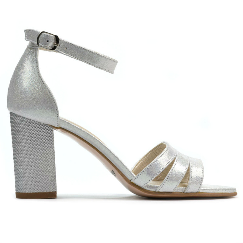Sandali donna 1277 argento satinato