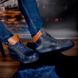 Stivaletti uomo 4103 indaco+marrone