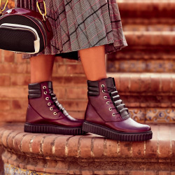 Scarpe donna 3343 bordeaux combinato