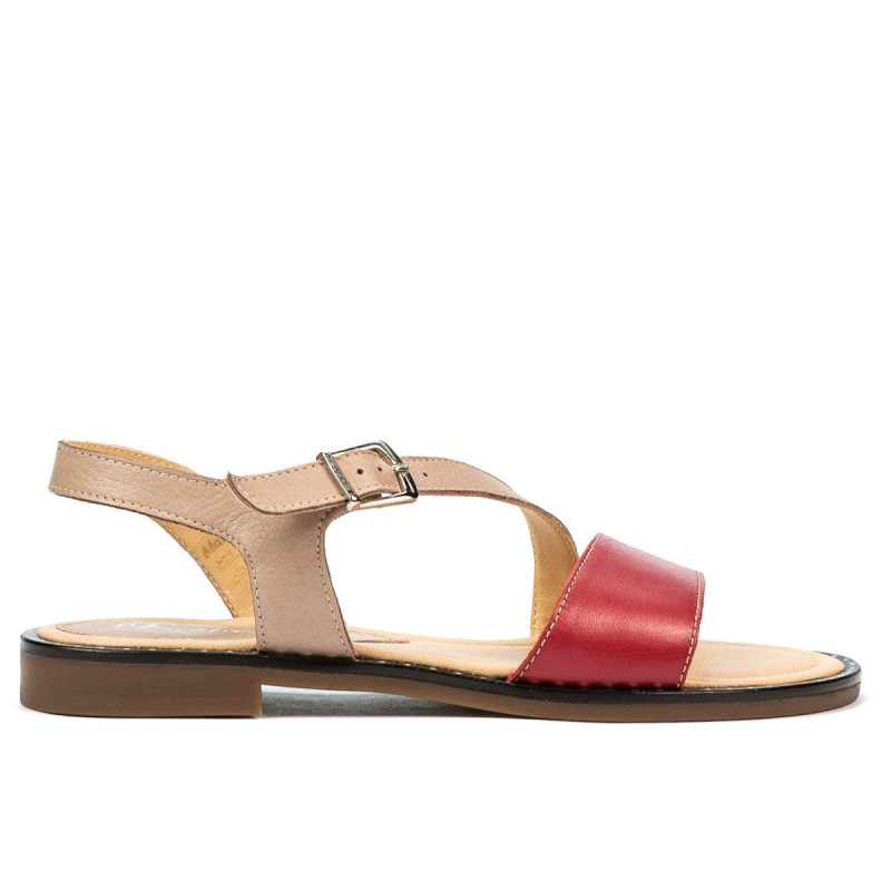 Sandali donna 5070 rosso+pudra