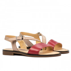 Sandali donna 5070 rosso+pudra