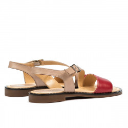 Sandali donna 5070 rosso+pudra