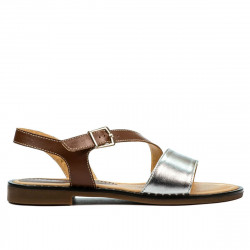 Sandali donna 5070 marrone+argento