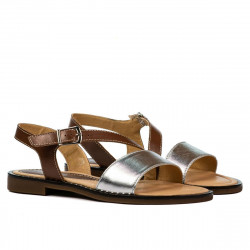Sandali donna 5070 marrone+argento
