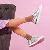 Sneakers donna 694 bianco madreperla combinato