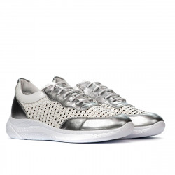 Scarpe sportive donna 6024 argento+bianco