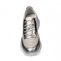 Scarpe sportive donna 6024 argento+bianco