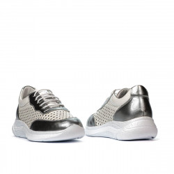 Scarpe sportive donna 6024 argento+bianco
