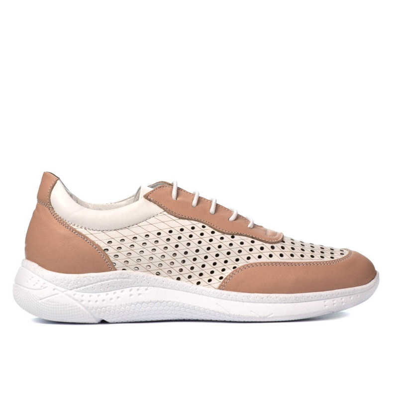Scarpe sportive da donna 6024 cipria+bianco