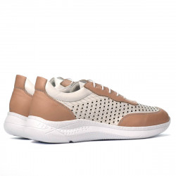 Scarpe sportive da donna 6024 cipria+bianco